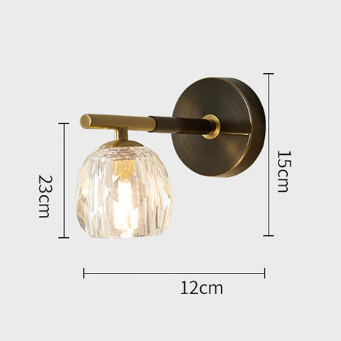 Copper Wall Sconce with Decorative Globe Shade