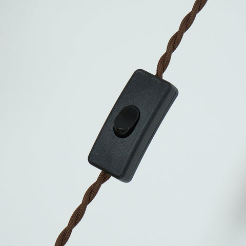 Amber Glass Pendant Light with Wood and Metal Details