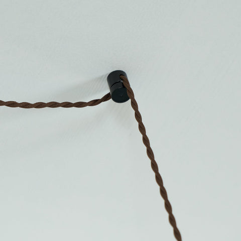 Amber Glass Pendant Light with Wood and Metal Details
