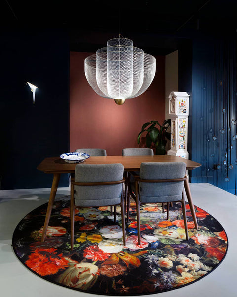 Pendant Light with Tiered Steel Mesh Shade and Integrated LED