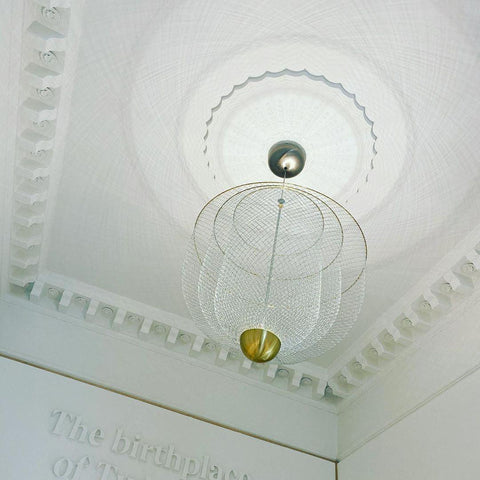 Pendant Light with Tiered Steel Mesh Shade and Integrated LED