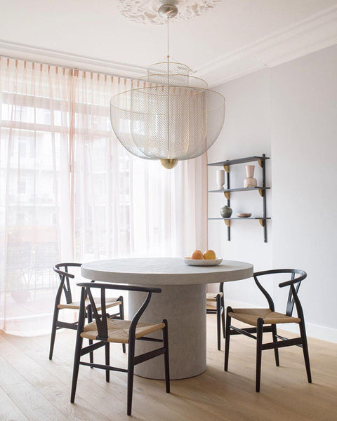 Pendant Light with Tiered Steel Mesh Shade and Integrated LED