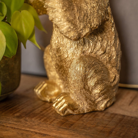 Golden Monkey Table Lamp with Decorative Sculptural Design and E27 Style Bulb