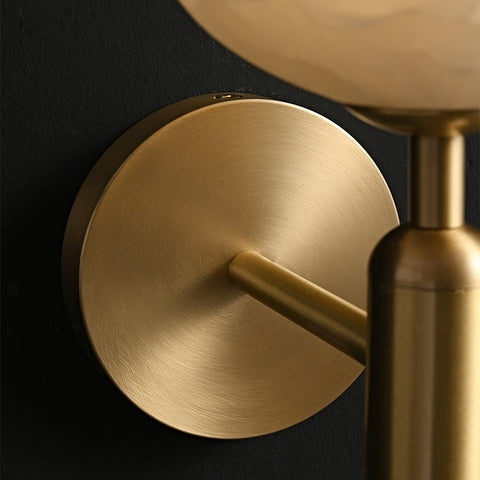 Mian Alabaster Flower Wall Lamp with Brass Frame