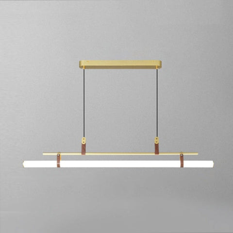 Linear LED Pendant Light with Acrylic Shade and Faux Leather Straps