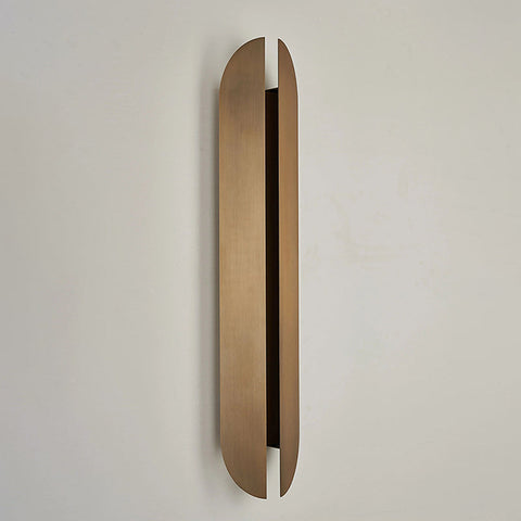 Slim Vertical LED Wall Light with Metallic Finish and Integrated Warm Lighting