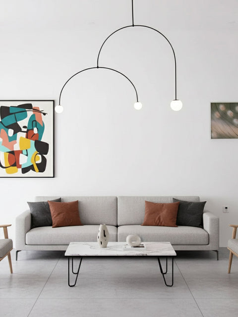 Mobile Arc Chandelier with Adjustable Hanging Globes