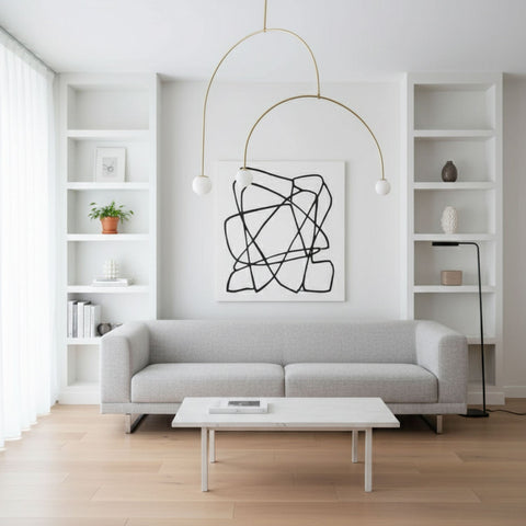 Mobile Arc Chandelier with Adjustable Hanging Globes