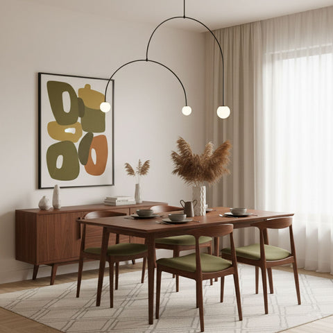 Mobile Arc Chandelier with Adjustable Hanging Globes