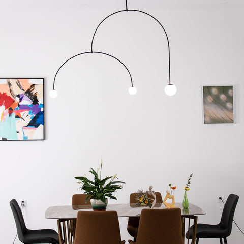 Mobile Arc Chandelier with Adjustable Hanging Globes