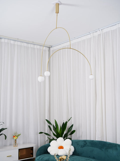 Mobile Arc Chandelier with Adjustable Hanging Globes