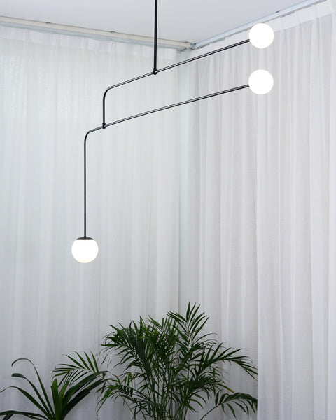 Mobile Arc Chandelier with Adjustable Hanging Globes