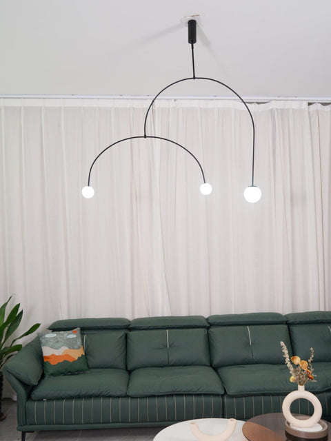 Mobile Arc Chandelier with Adjustable Hanging Globes