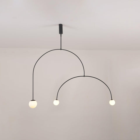 Mobile Arc Chandelier with Adjustable Hanging Globes