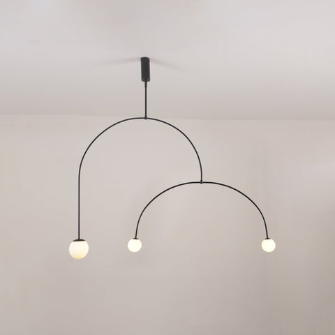 Mobile Arc Chandelier with Adjustable Hanging Globes