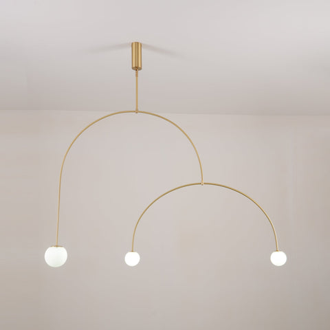 Mobile Arc Chandelier with Adjustable Hanging Globes