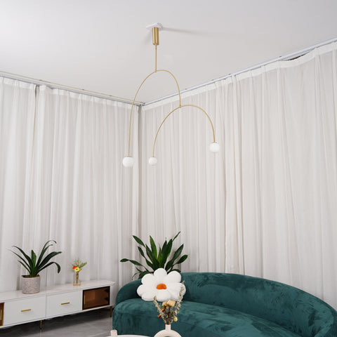 Mobile Arc Chandelier with Adjustable Hanging Globes