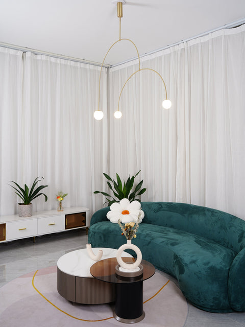Mobile Arc Chandelier with Adjustable Hanging Globes