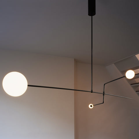 Mobile Arc Chandelier with Adjustable Hanging Globes
