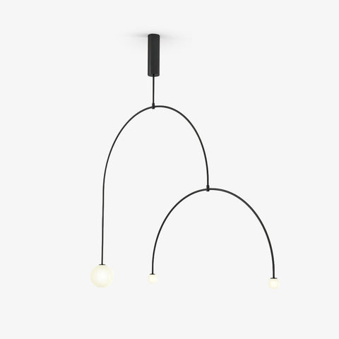 Mobile Arc Chandelier with Adjustable Hanging Globes