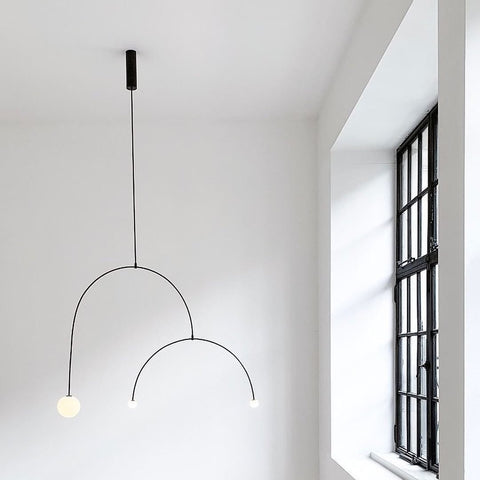 Mobile Arc Chandelier with Adjustable Hanging Globes