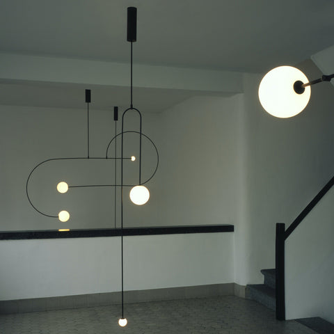 Mobile Arc Chandelier with Adjustable Hanging Globes