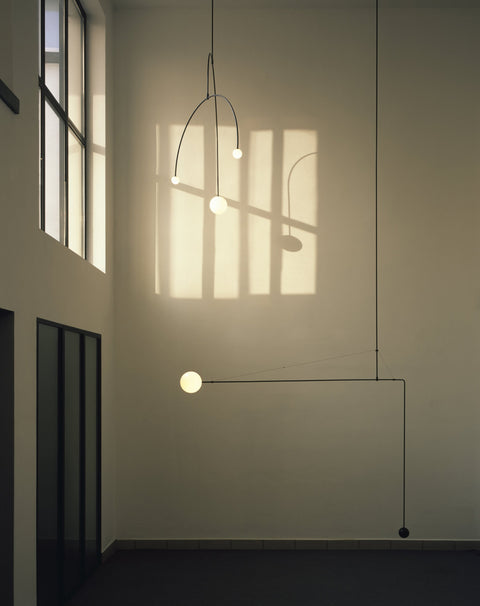 Mobile Arc Chandelier with Adjustable Hanging Globes