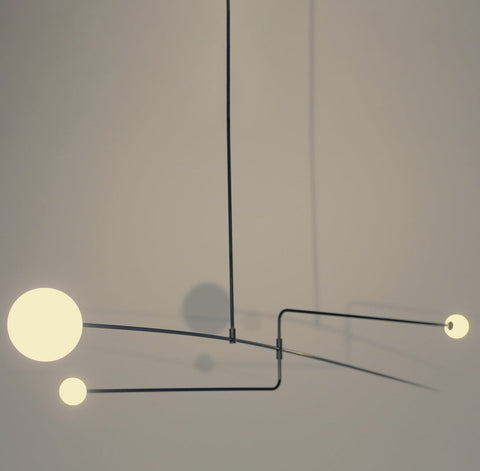 Mobile Arc Chandelier with Adjustable Hanging Globes