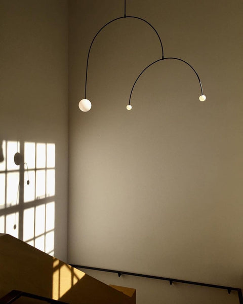 Mobile Arc Chandelier with Adjustable Hanging Globes