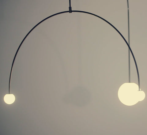 Mobile Arc Chandelier with Adjustable Hanging Globes