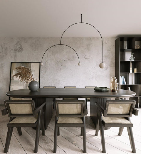 Mobile Arc Chandelier with Adjustable Hanging Globes