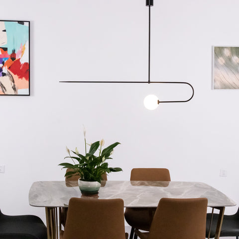 Mobile Arc Chandelier with Adjustable Hanging Globes