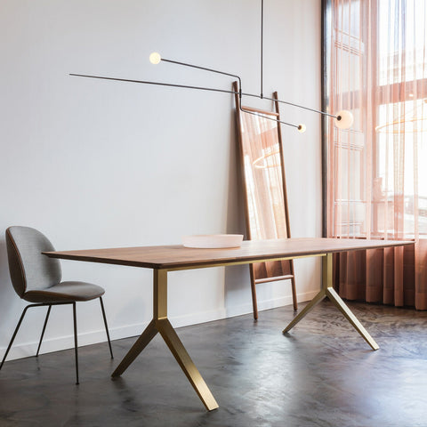 Mobile Arc Chandelier with Adjustable Hanging Globes