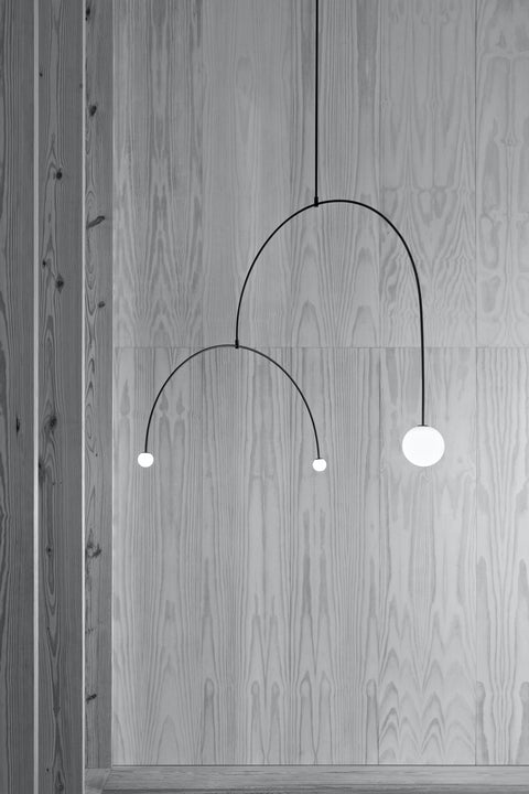 Mobile Arc Chandelier with Adjustable Hanging Globes