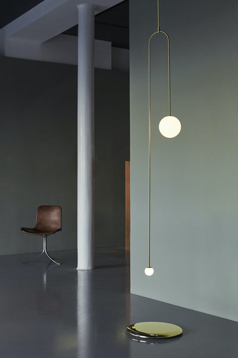 Mobile Arc Chandelier with Adjustable Hanging Globes