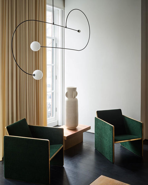 Mobile Arc Chandelier with Adjustable Hanging Globes