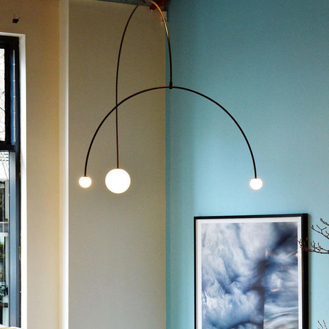 Mobile Arc Chandelier with Adjustable Hanging Globes