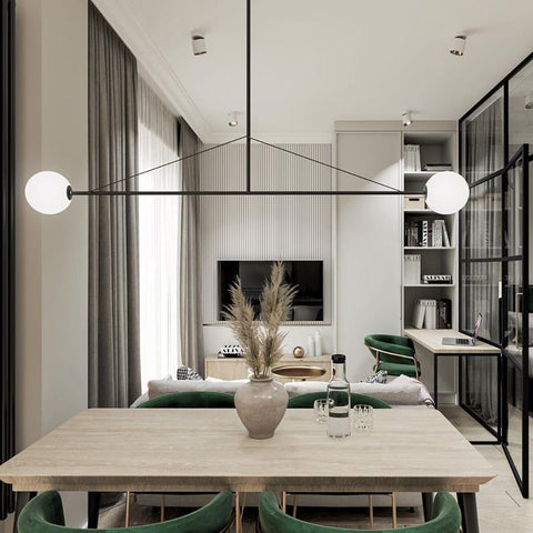 Mobile Arc Chandelier with Adjustable Hanging Globes