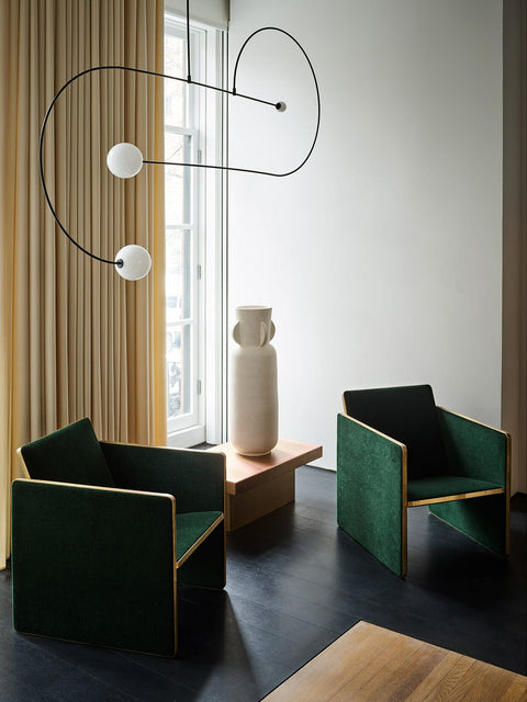Mobile Arc Chandelier with Adjustable Hanging Globes