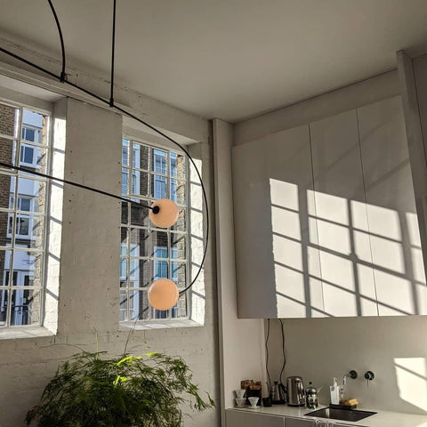 Mobile Arc Chandelier with Adjustable Hanging Globes