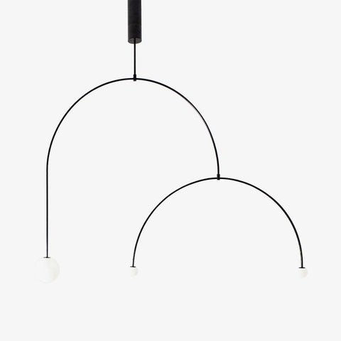 Mobile Arc Chandelier with Adjustable Hanging Globes