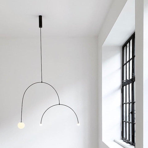 Mobile Arc Chandelier with Adjustable Hanging Globes