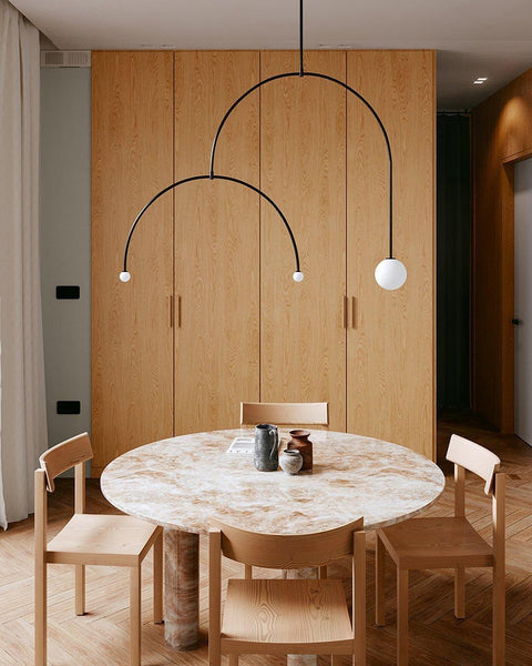 Mobile Arc Chandelier with Adjustable Hanging Globes