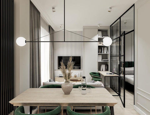 Mobile Arc Chandelier with Adjustable Hanging Globes