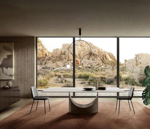 Mobile Arc Chandelier with Adjustable Hanging Globes