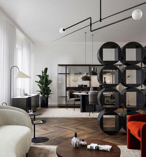 Mobile Arc Chandelier with Adjustable Hanging Globes