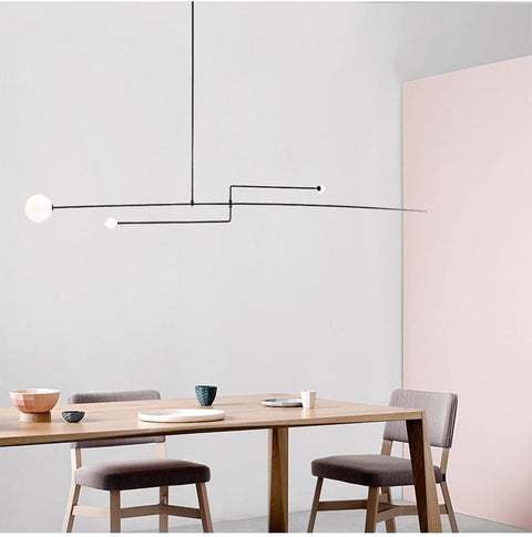 Mobile Arc Chandelier with Adjustable Hanging Globes