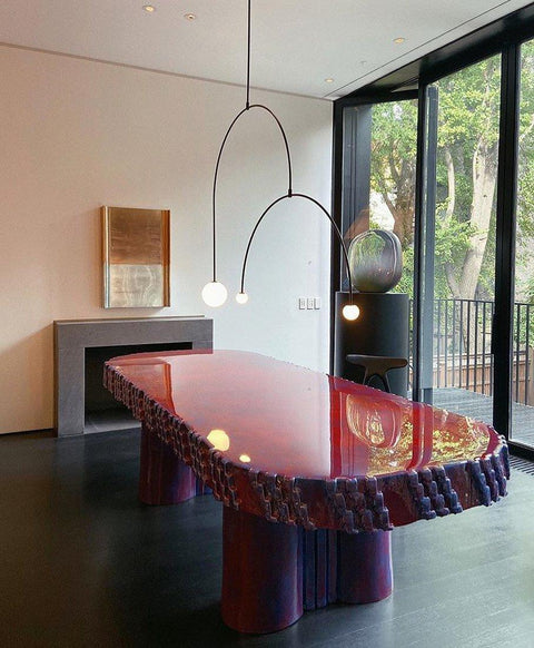 Mobile Arc Chandelier with Adjustable Hanging Globes