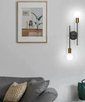 Two-Light Industrial Ceiling Fixture with Metal Arms — product view
