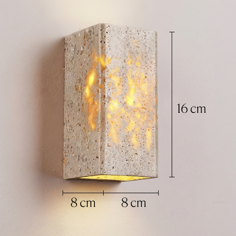 Travertine LED Wall Sconce with Rectangular Up-and-Down Light